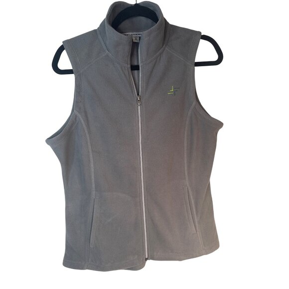 2/$30 Port Authority Ladies Gray Fleece Vest M Full-Zip Sleeveless Lightweight C - Picture 6 of 12